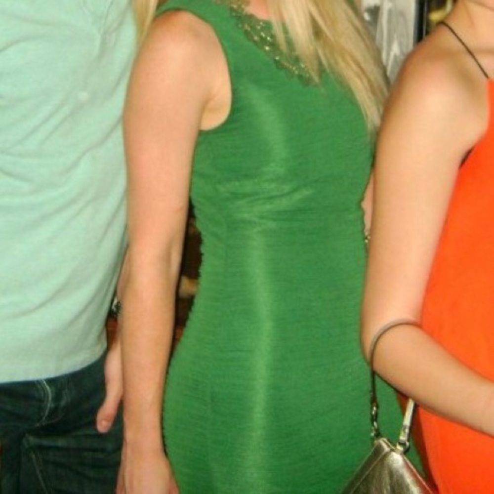 Forever 21 emerald green ruched bodycon dress